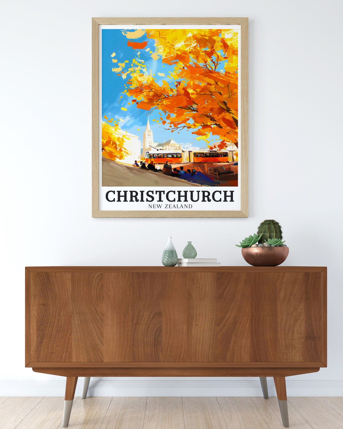 Christchurch Travel Print Christchurch Heritage Trams Christchurch Cathedral Print Christchurch Poster Christchurch Heritage Trams Art - Image 2