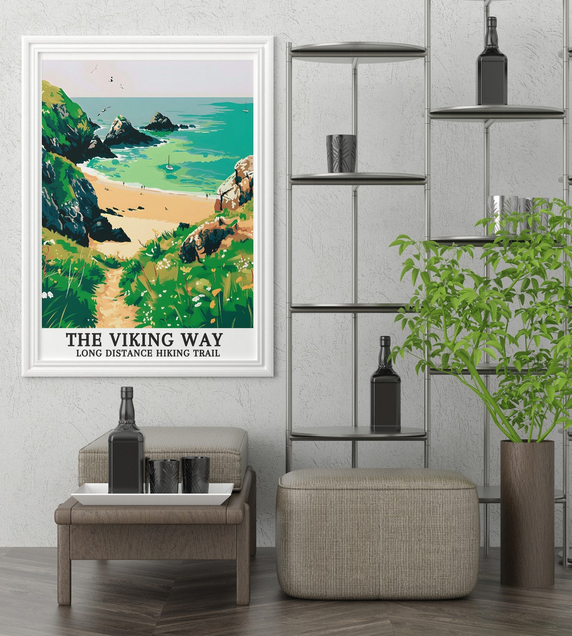 The Viking Way Long Distance Hiking Trail Coastal Beach Poster - Image 2