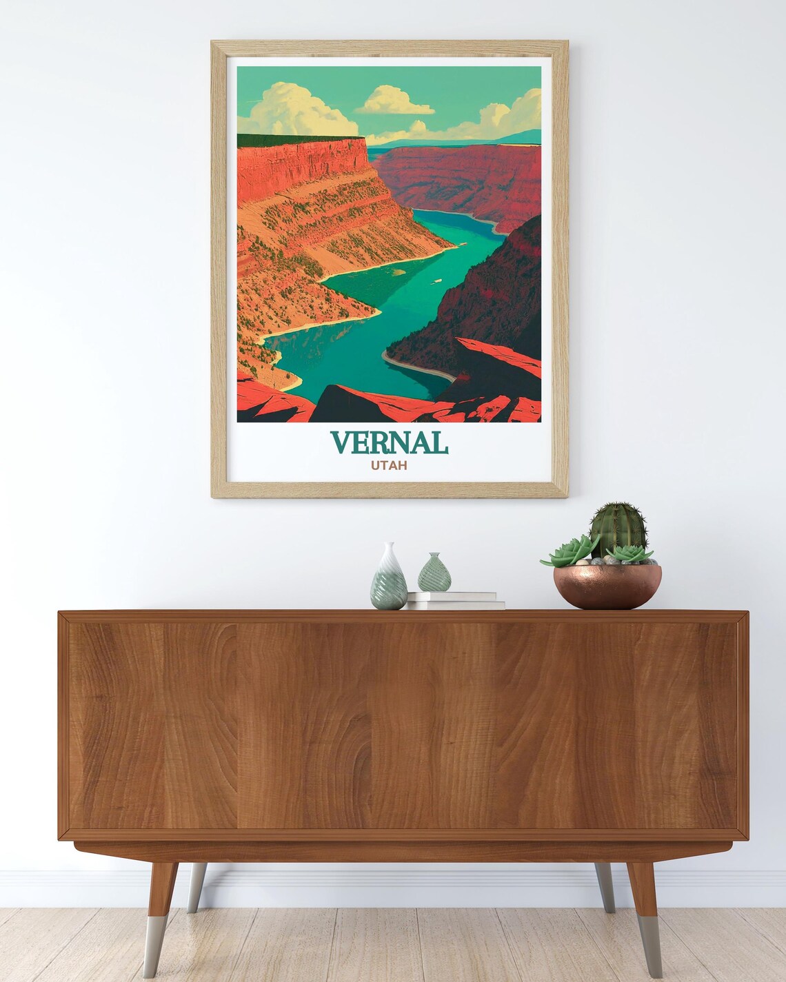 Vernal Utah Flaming Gorge River Sunset Landscape Travel Poster - Image 3
