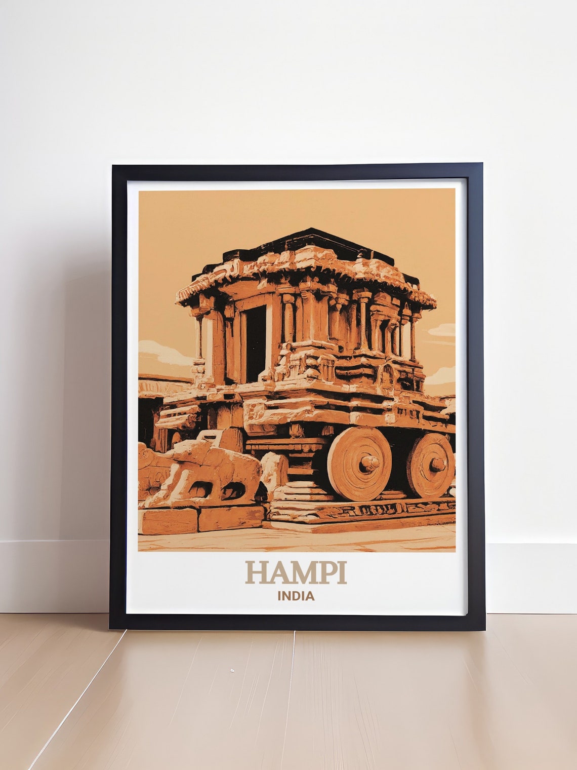 Hampi Vijaya Vittala Stone Chariot Ancient India Travel Poster - Image 4