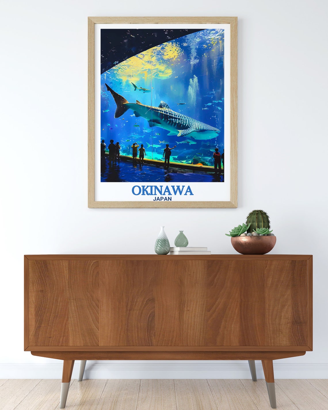 Okinawa Island Travel Print Okinawa Churaumi Aquarium Travel Poster Okinawa Travel Posters And Wall Art Okinawa Wall Art - Image 2