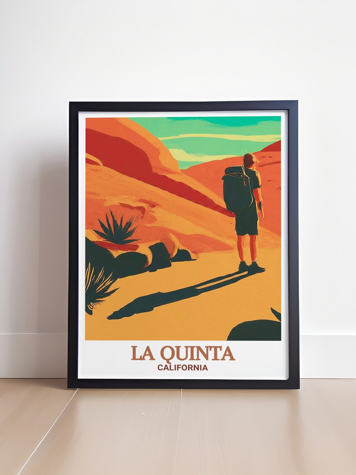 La Quinta Desert Hiker Canyon Trail California Travel Poster - Image 4