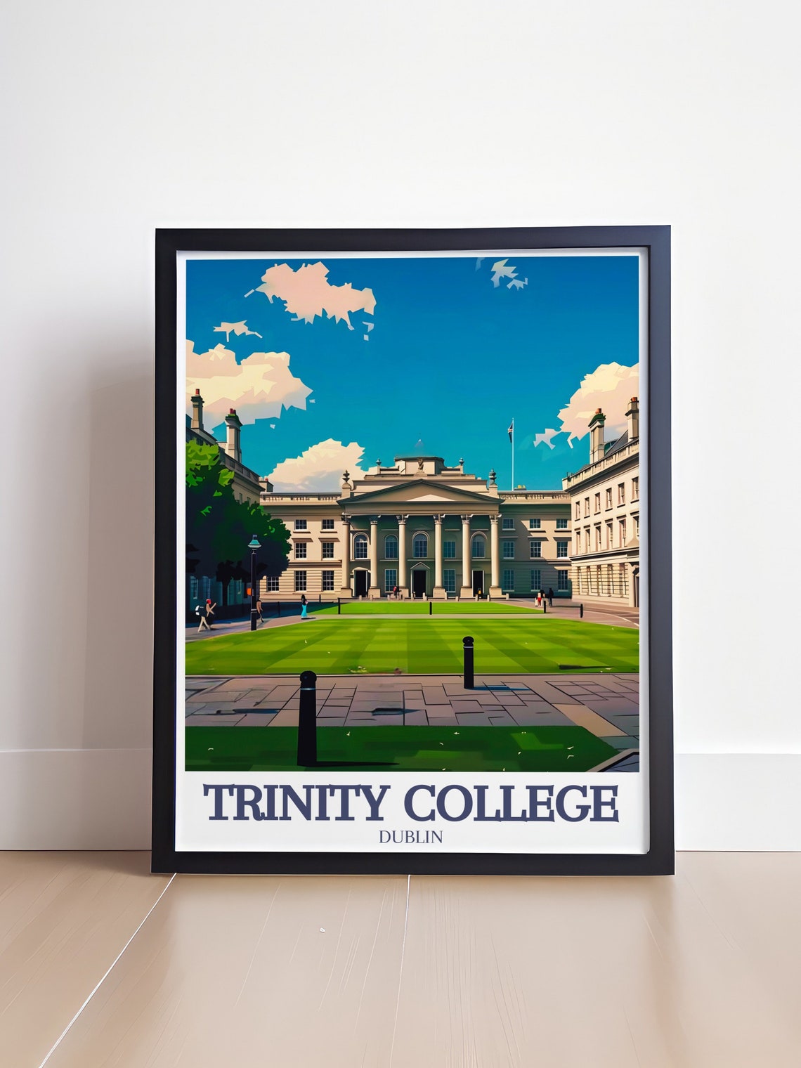 Trinity College Dublin Courtyard Facade Sunny Day Travel Poster - Image 4