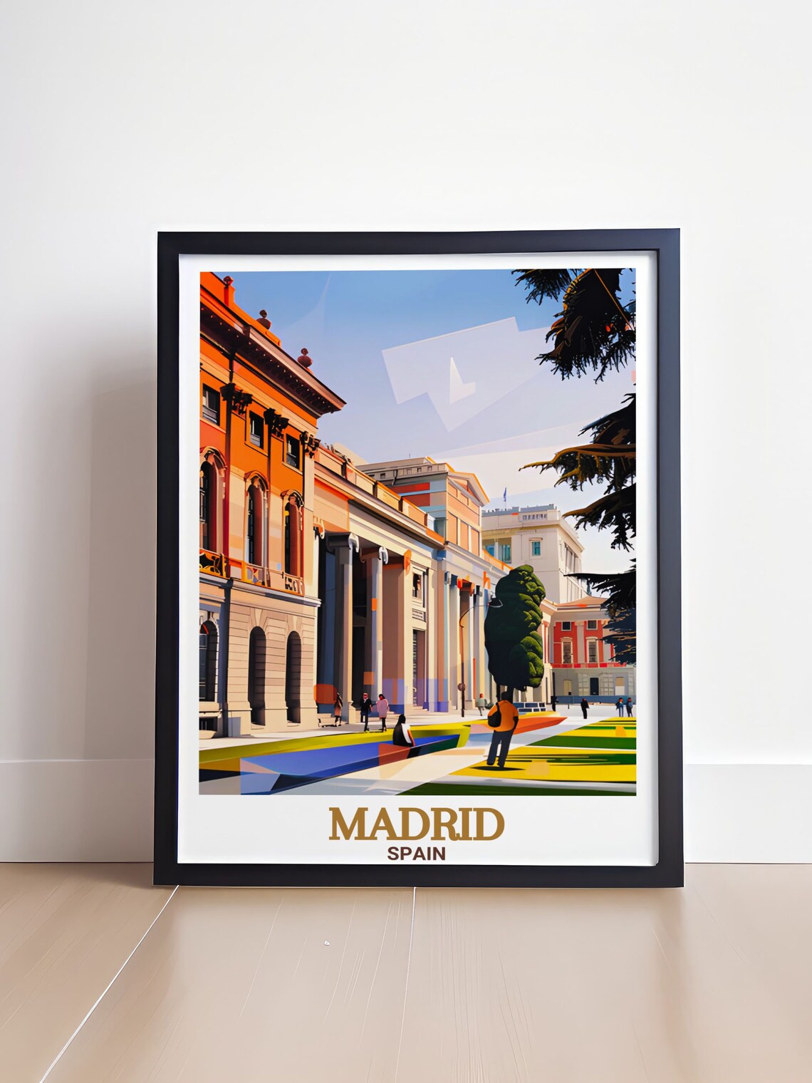 Madrid Historic Museum District Neoclassical Facade Street Poster - Image 4