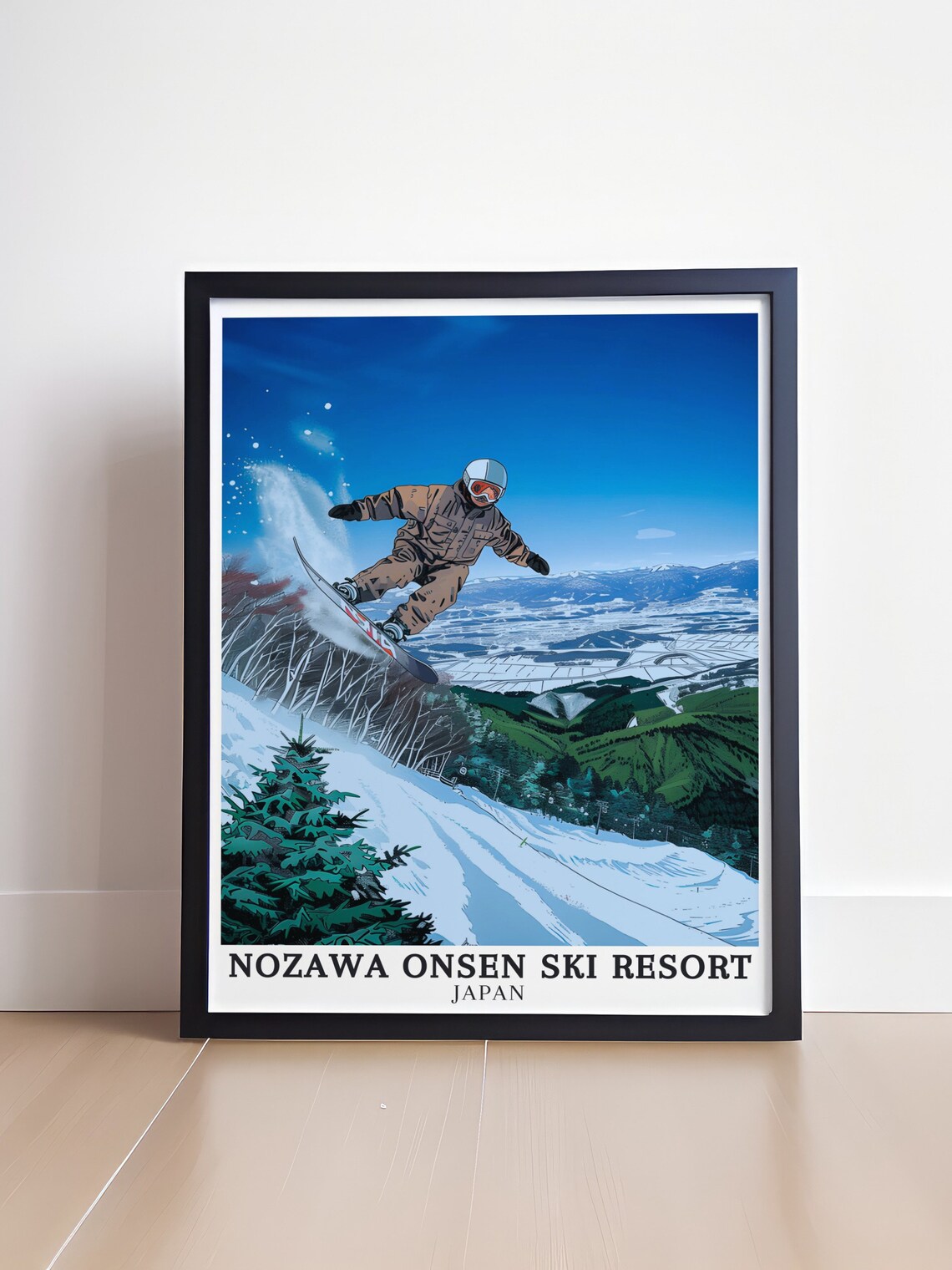 Nozawa Onsen Ski Resort Travel Prints Yamabiko Area Travel Prints Nozawa Onsen Ski Resort Vintage Travel Prints - Image 4