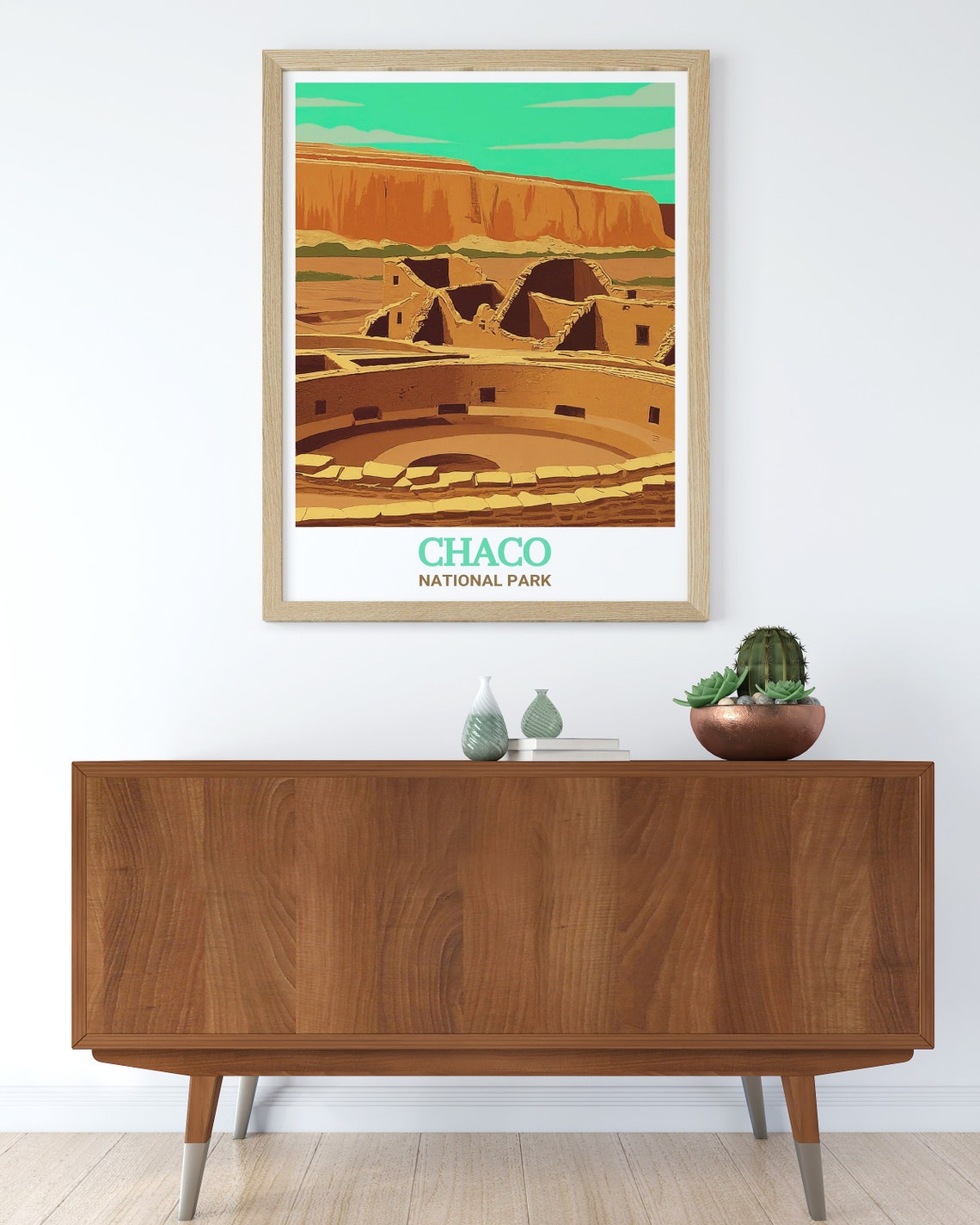 Chaco National Park Casa Rinconada Great Kiva Sunset Travel Poster - Image 2