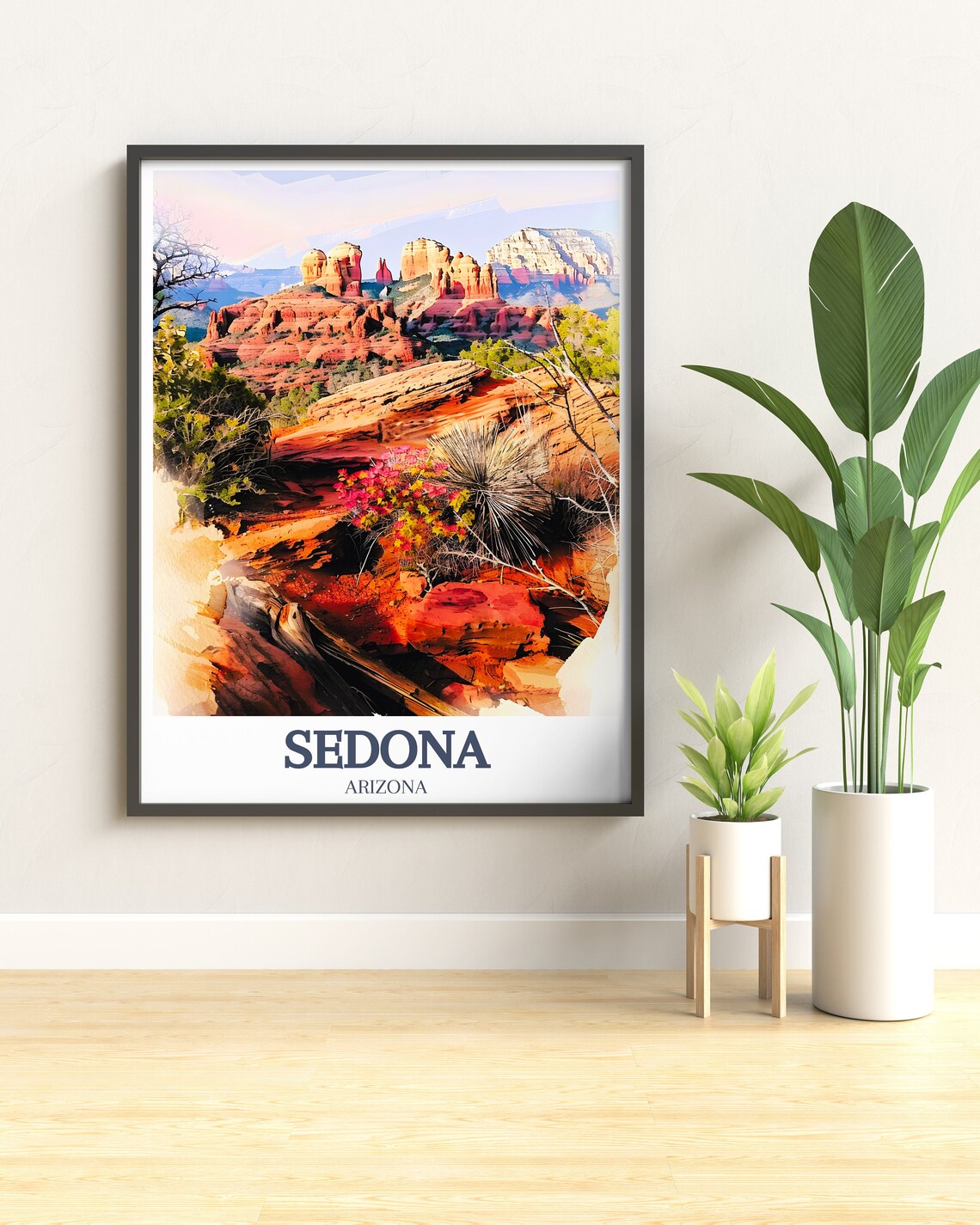 Sedona Arizona Cathedral Red Rock Desert Vista Travel Poster - Image 3