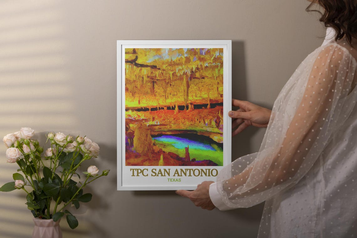 TPC San Antonio Texas Glowing Cavern Underground Lake Poster - Image 2