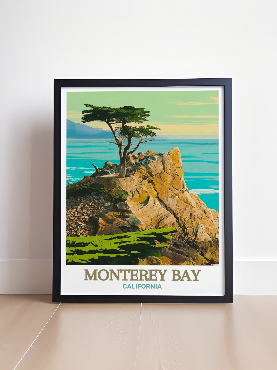 Monterey Bay Lone Cypress 17 Mile Drive California Travel Poster - Image 4