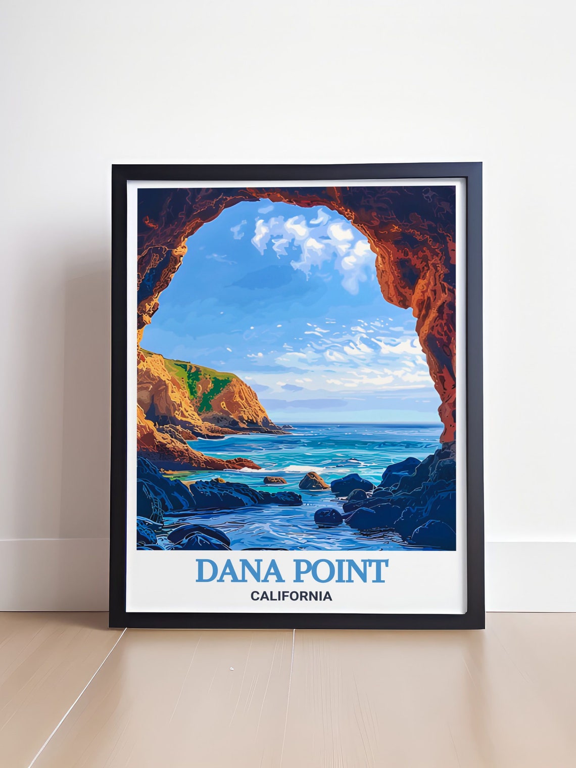 Dana Point California Sea Cave Arch Opening to Ocean Cliffs Poster - Image 4