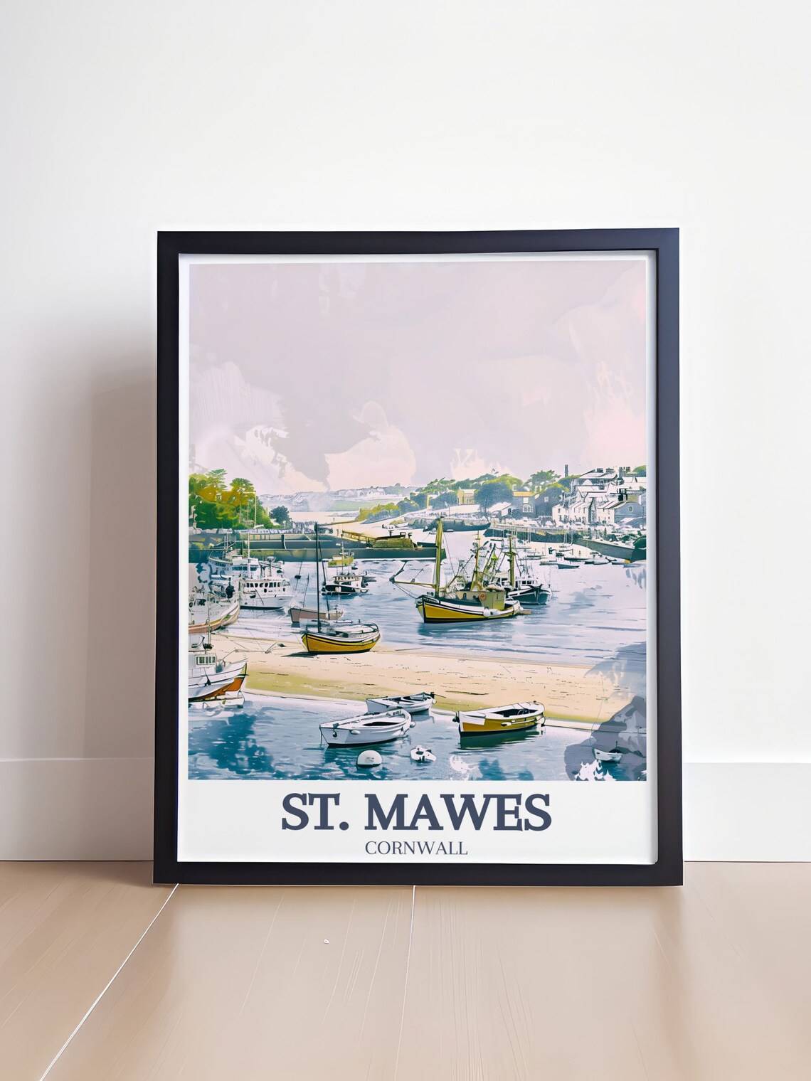 St Mawes Cornwall Harbour Boats Fishing Village Travel Poster - Image 4