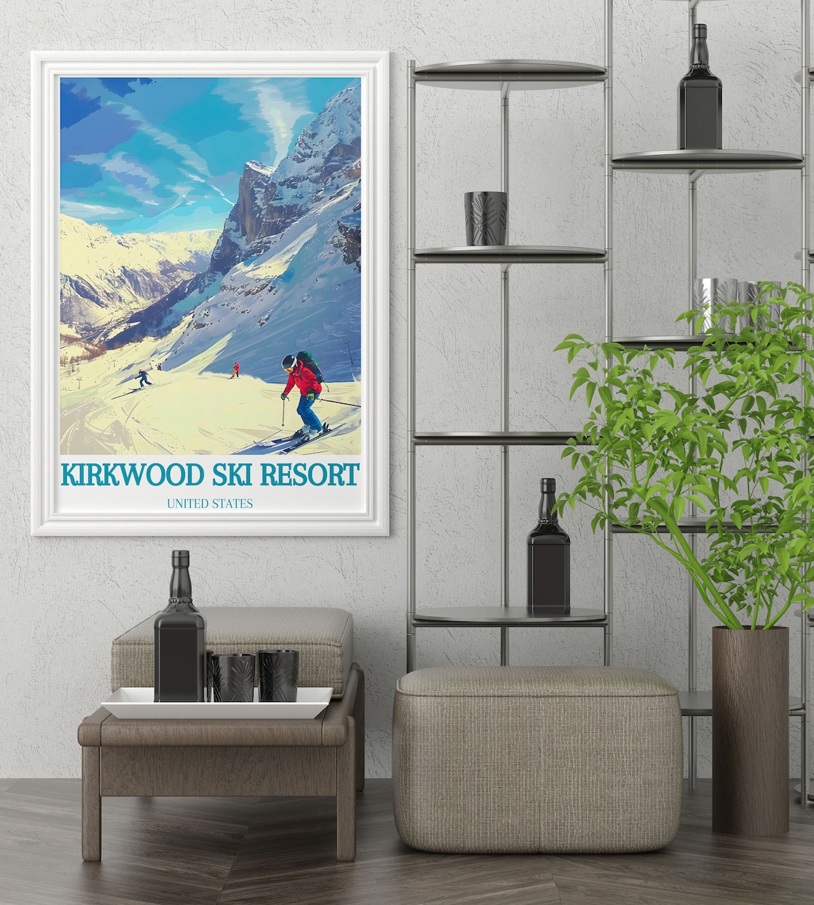 Vintage Ski Prints Of Thunder Saddle, Kirkwood California - Image 2