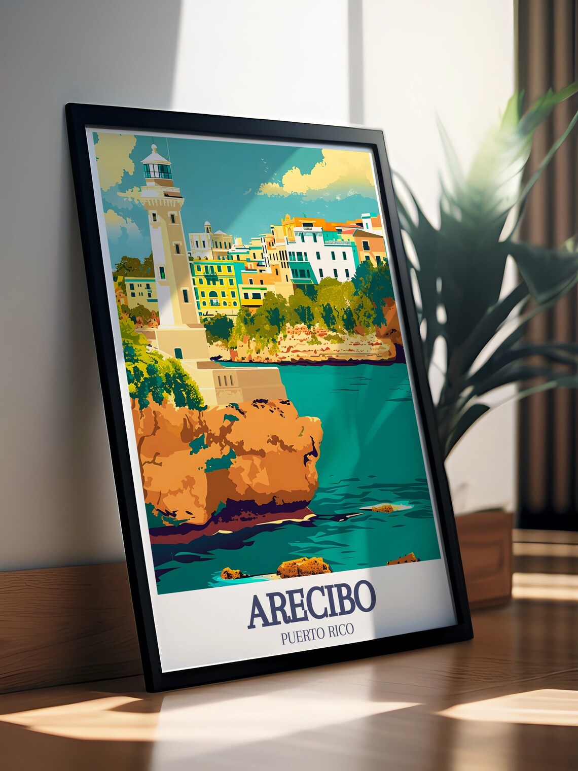 Arecibo Travel Poster, Lighthouse Landmark Art Print - Image 2