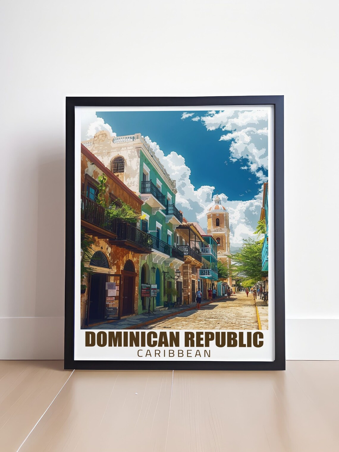 Dominican Republic Colonial Street Santo Domingo Church Tower Travel Poster - Image 4