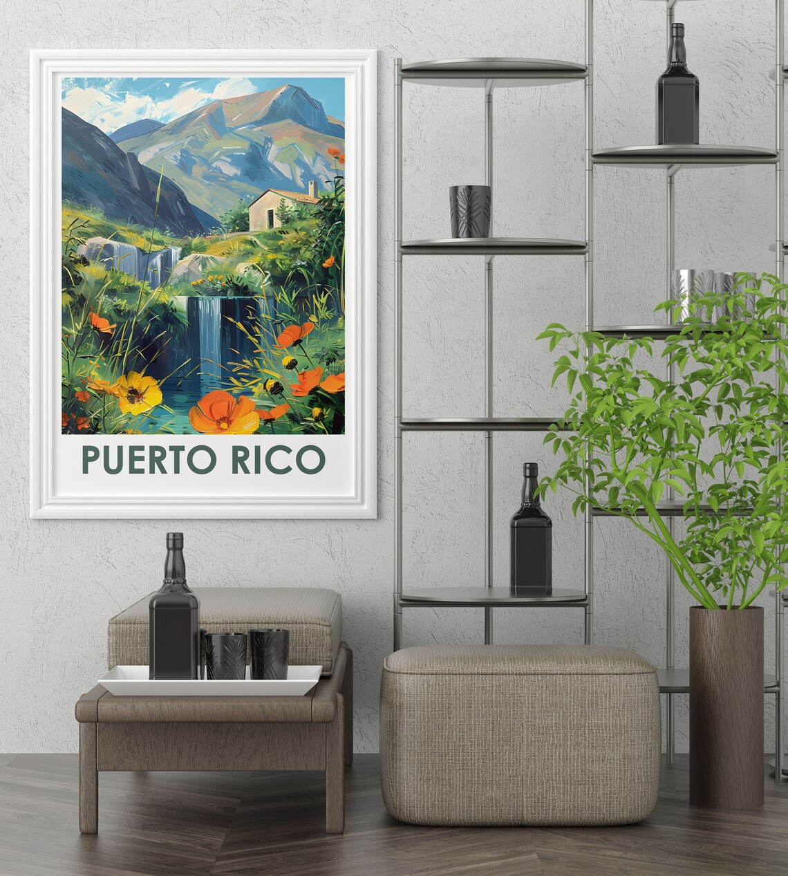 Puerto Rico El Yunque Rainforest Waterfalls Tropical Forest Travel Poster - Image 2