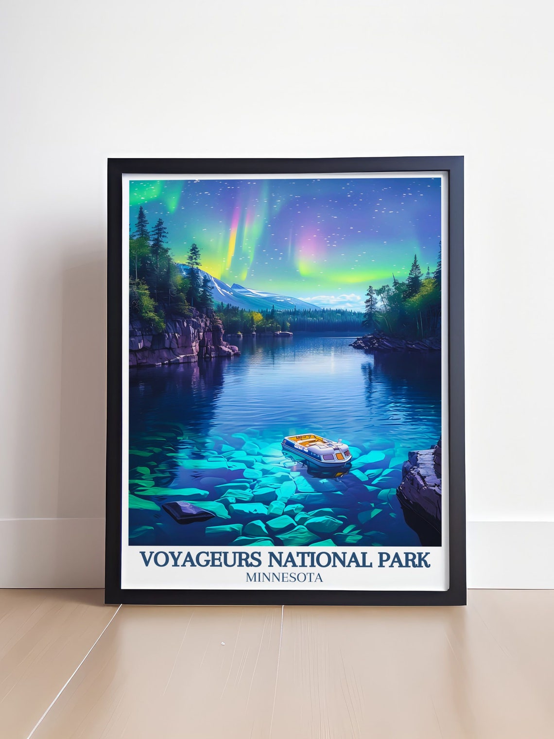 Voyageurs National Park Wall Art Rainy Lake Northern Lights National Park Art Print Voyageurs National Park Decor National Park Gifts - Image 4