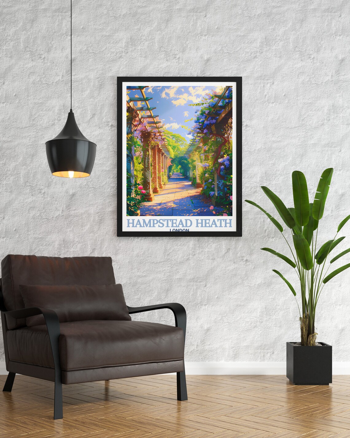 Hampstead Heath Pergola and Hill Garden Art Print - Image 3