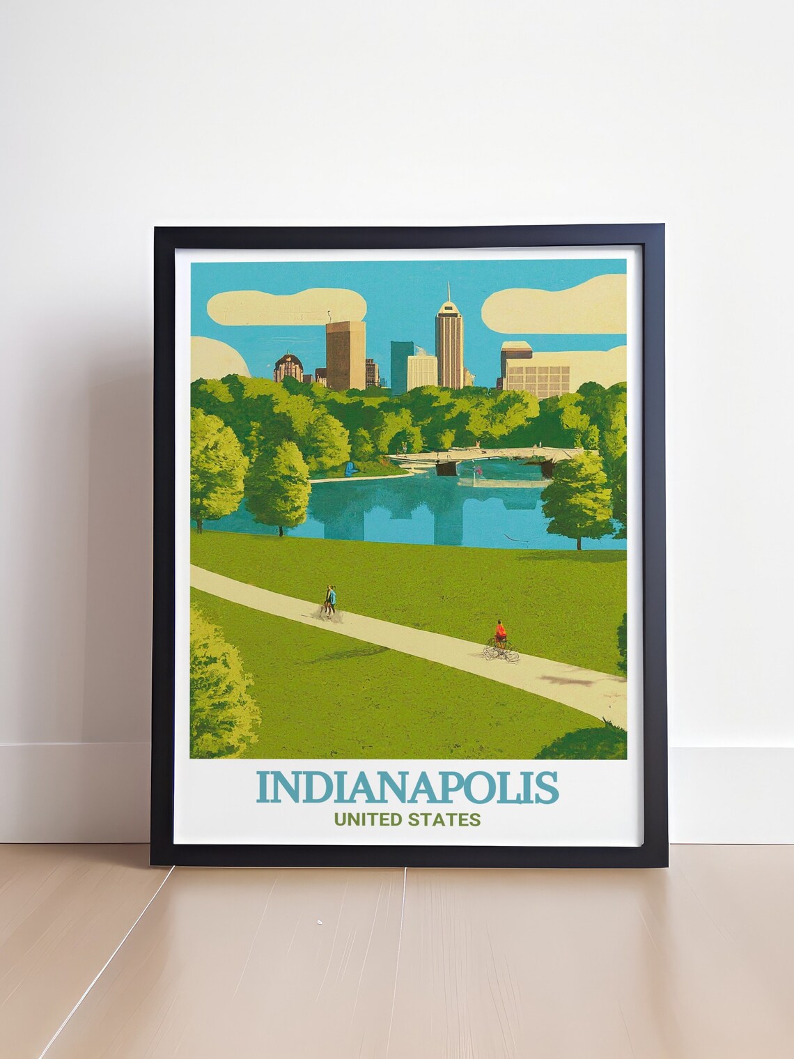 Indianapolis White River State Park Downtown Skyline Travel Poster - Image 4