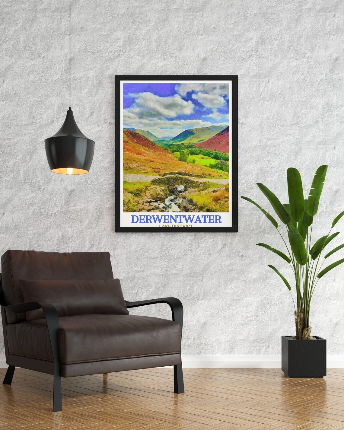 Derwentwater Lake District Ashness Bridge Valley Stream Poster - Image 2