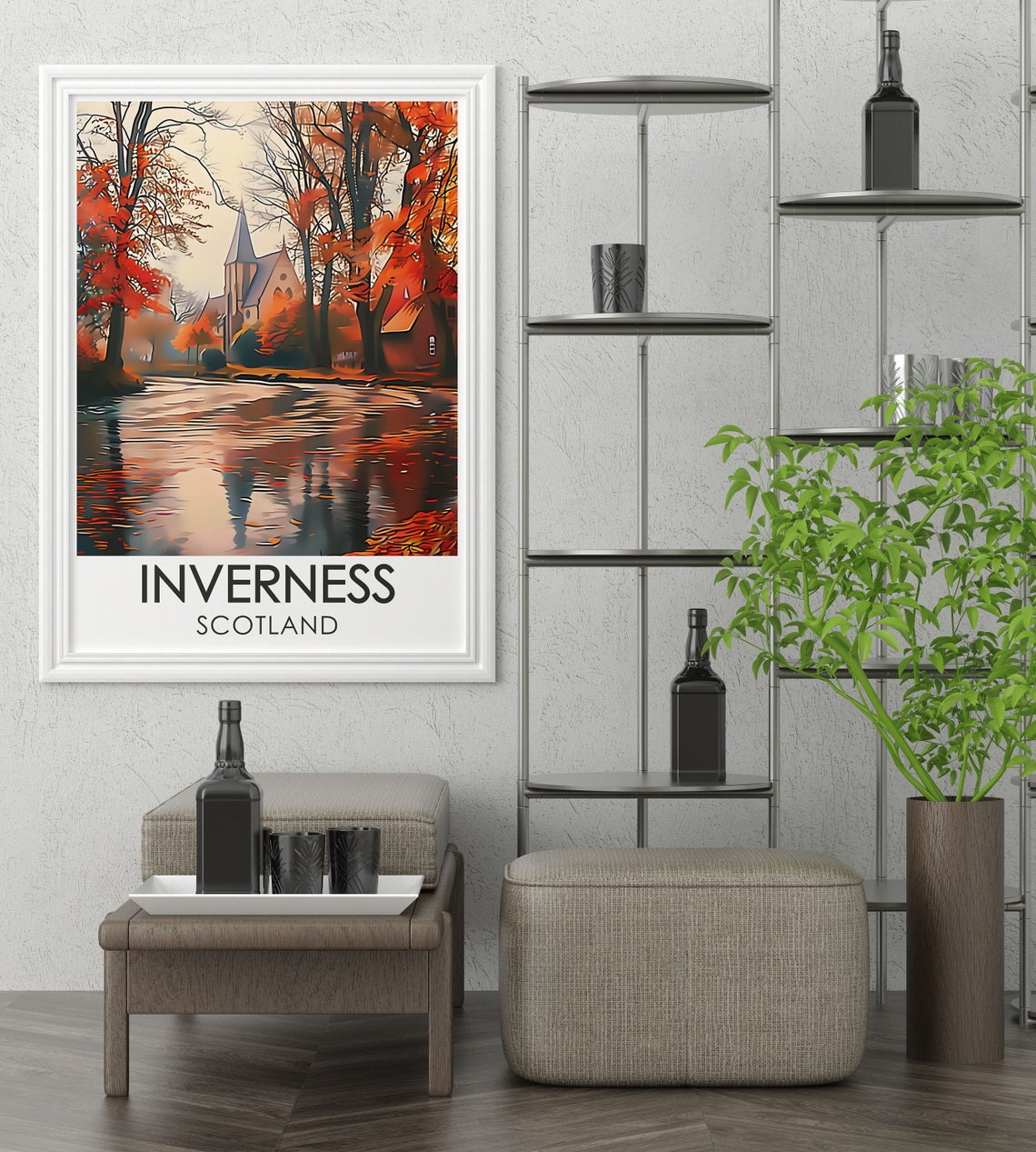 Inverness Travel Poster Old Church Landmark Art Scotland Heritage Decor Inverness Old Church Print Historical Landmark Art - Image 3