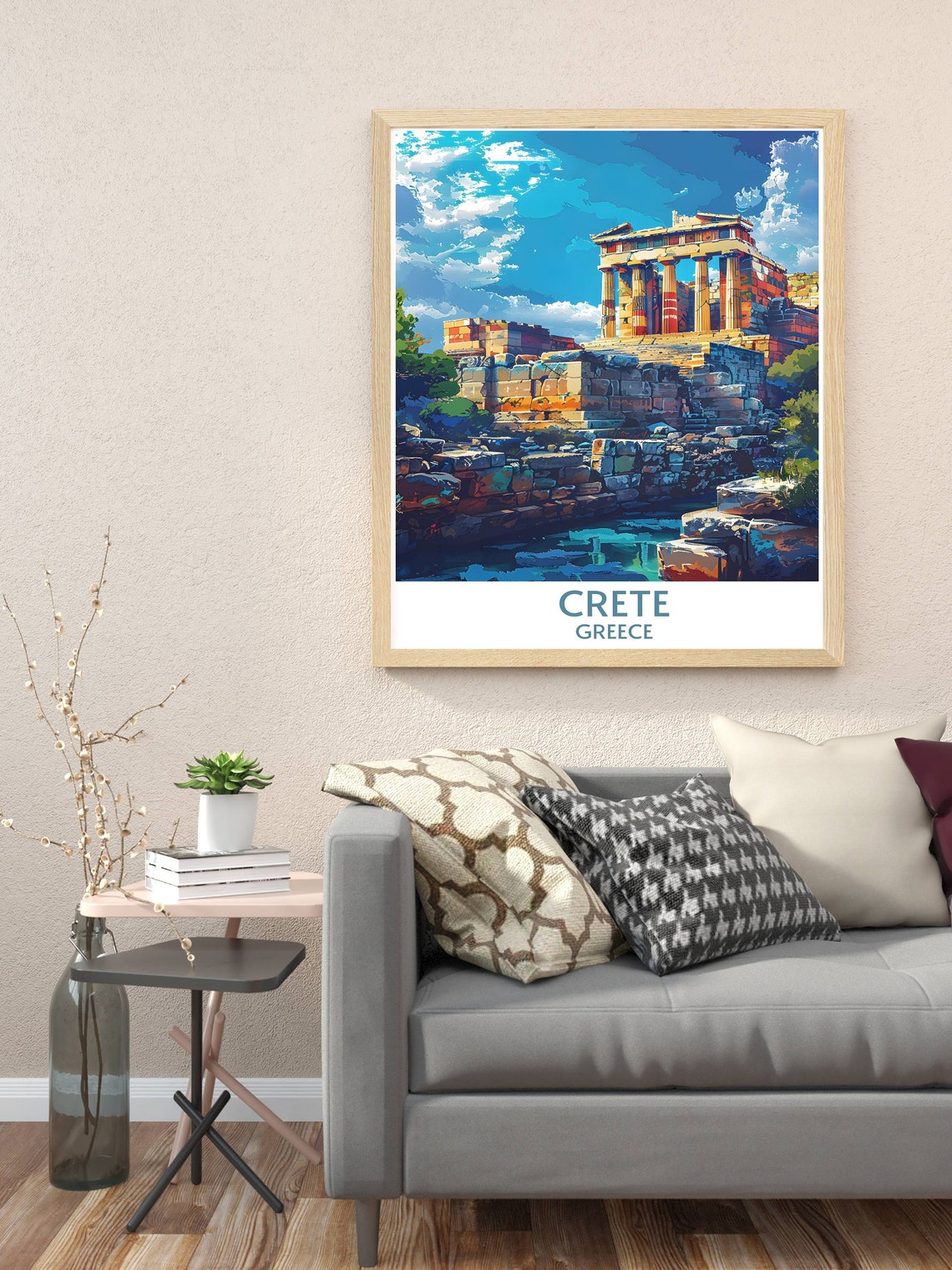 Crete Greece Ancient Temple Ruins On Rocky Mediterranean Coast Poster - Image 3