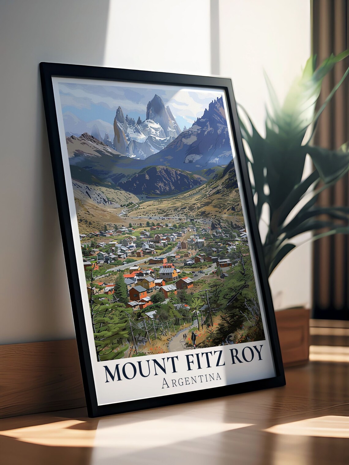 Mount Fitz Roy Sunset Alpenglow Pink Peak Argentina Patagonia Travel Poster - Image 3
