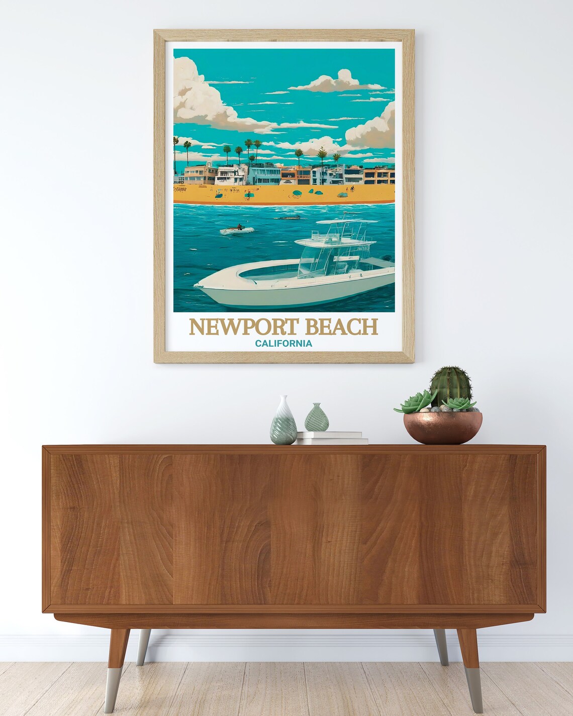 Newport Beach Balboa Island Harbor Boat California Travel Poster - Image 2