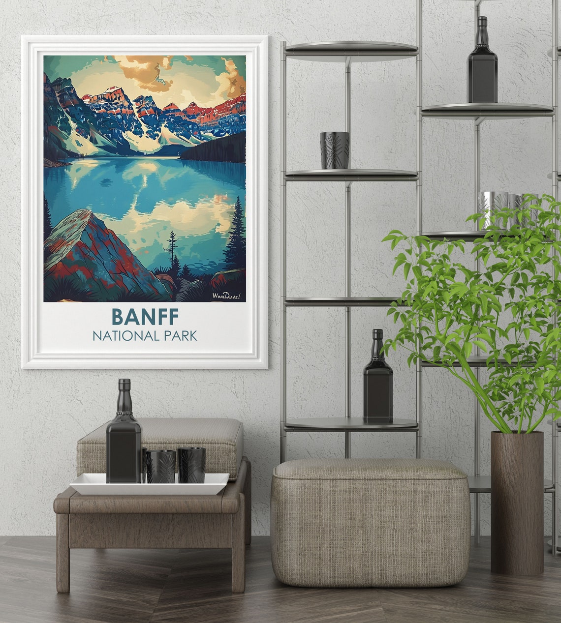 Banff National Park Moraine Lake Rocky Mountain Reflection Poster - Image 3