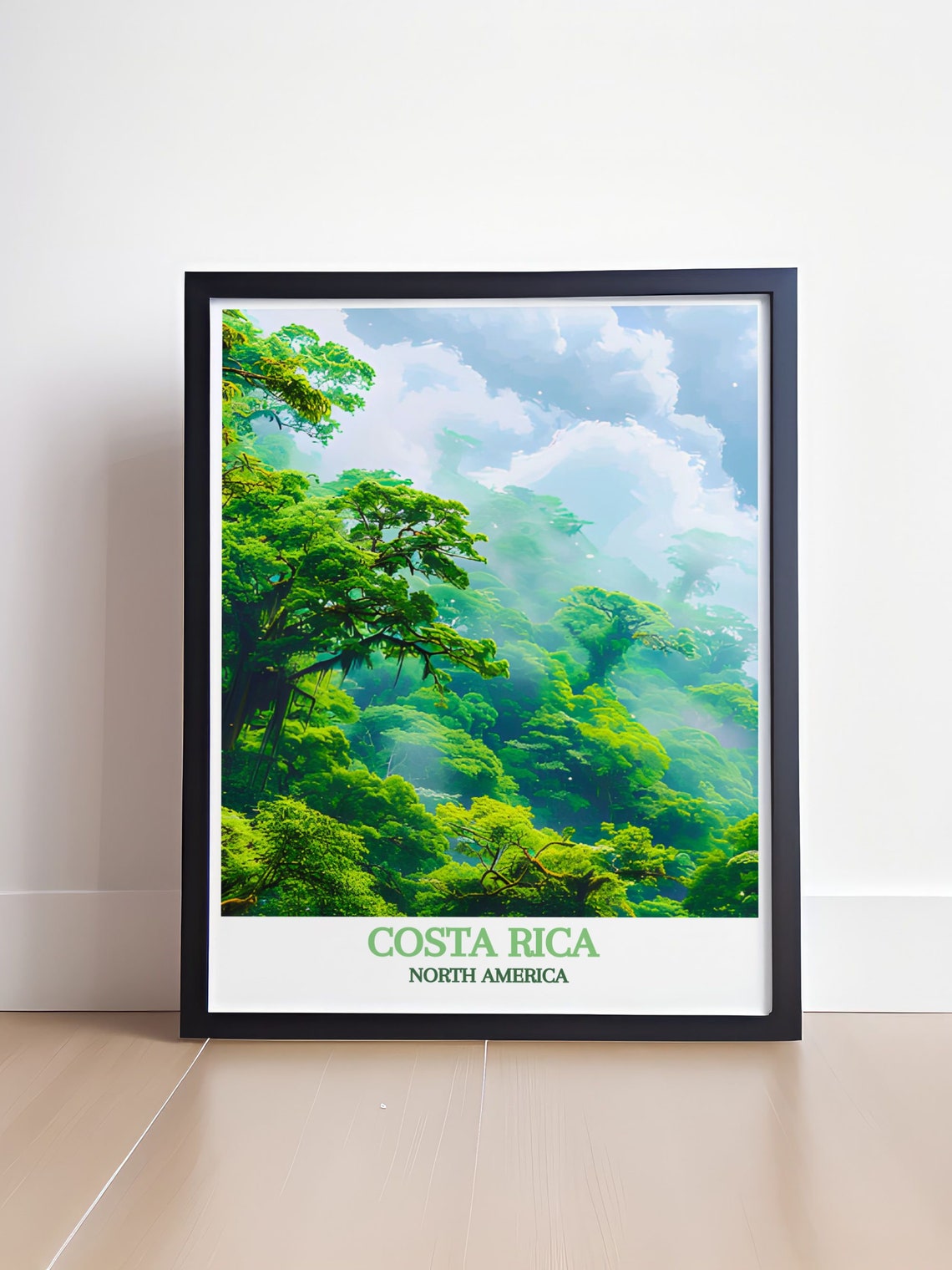 Costa Rica Cloud Forest Canopy Lush Green Rainforest Travel Poster - Image 4