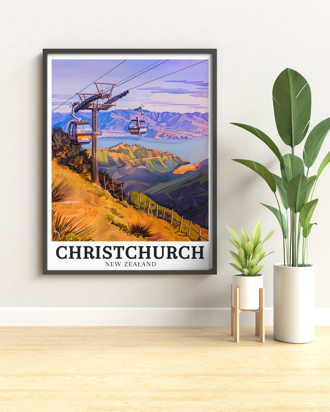 Christchurch Wall Art Port Hills And Lake Ellesmere Wall Art Port Hills And Lake Ellesmere Poster Christchurch Decor - Image 3