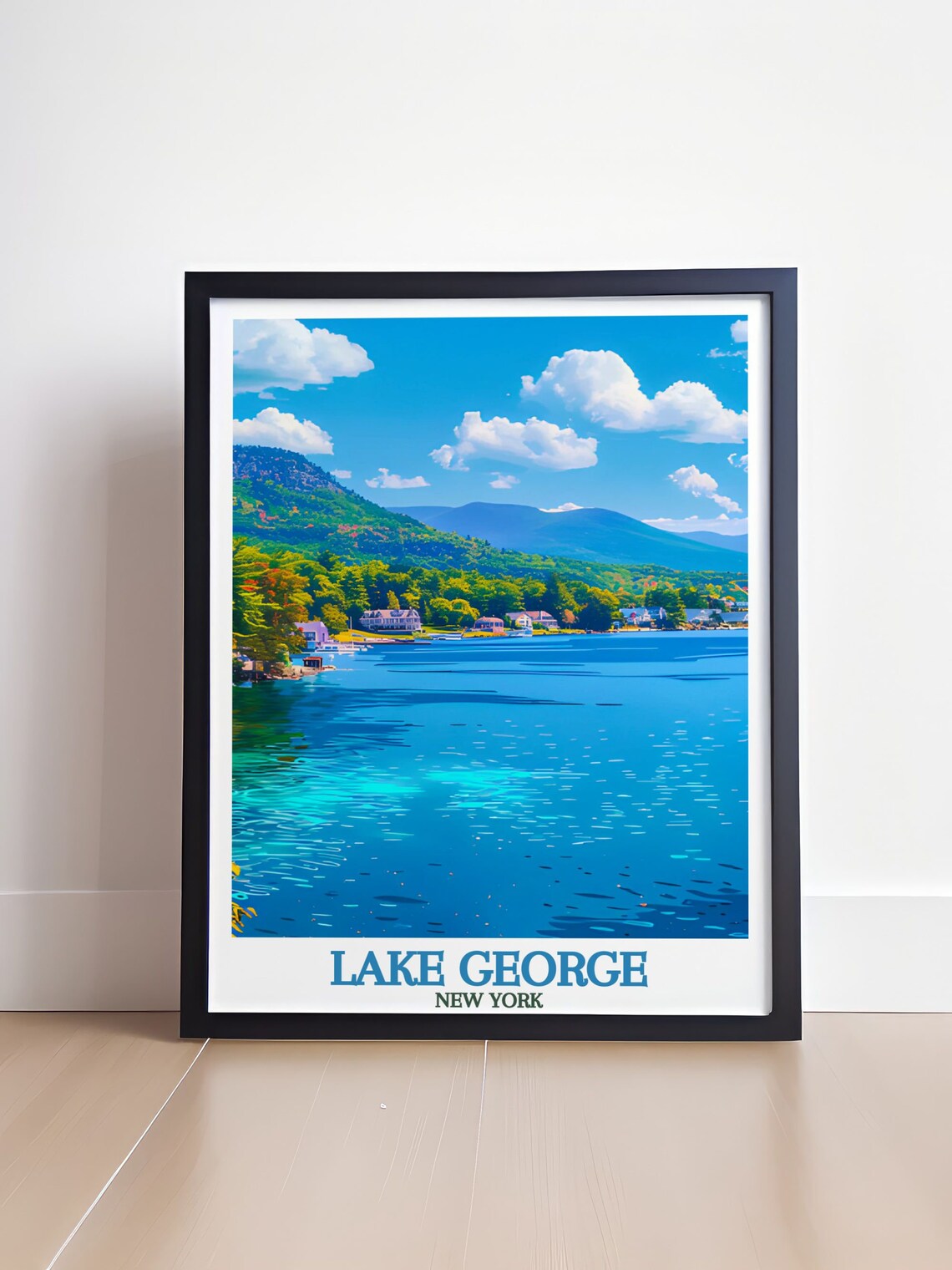 Lake George Lakeside Village Mountains Tranquil New York Poster - Image 4