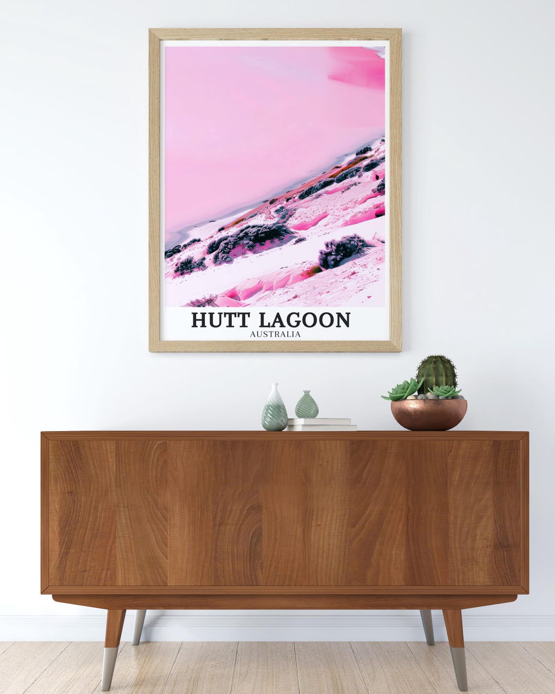 Hutt Lagoon Australia Pink Salt Lake Aerial View Scenic Poster - Image 2