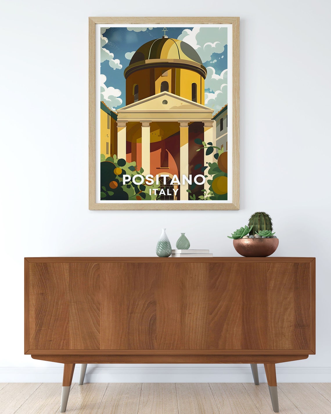 Positano Chiesa di Santa Maria Assunta Golden Dome Landmark Poster - Image 3
