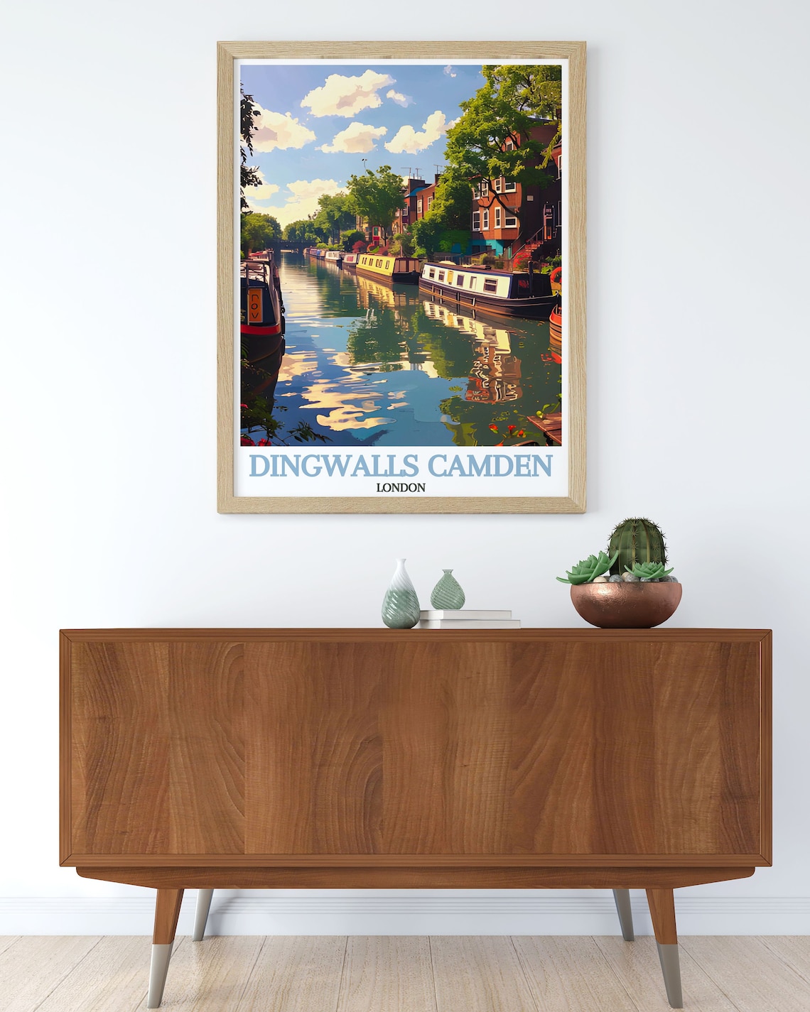 Dingwalls Camden London Regent's Canal Narrowboats Travel Poster - Image 2