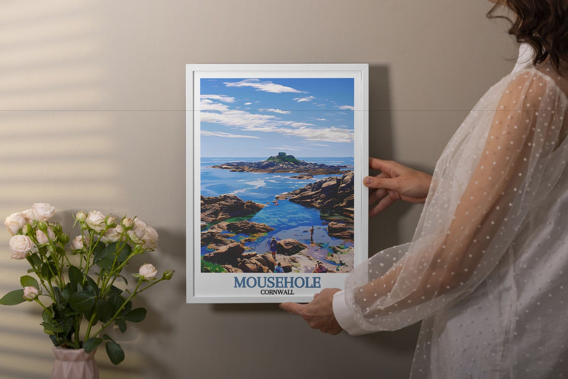 Mousehole Cornwall Rocky Cove St Clements Isle Seaside Travel Poster - Image 2