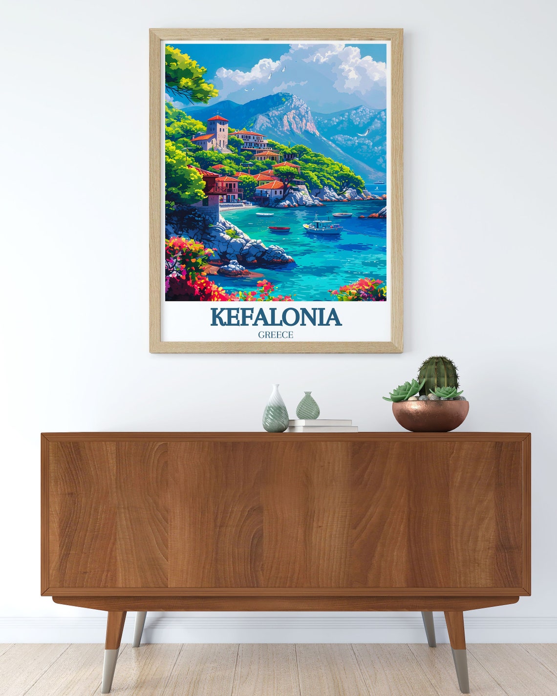 Kefalonia Travel Collection Assos Village Print Assos Village Scenic Art Vibrant Greece Wall Art Kefalonia Travel Art - Image 3