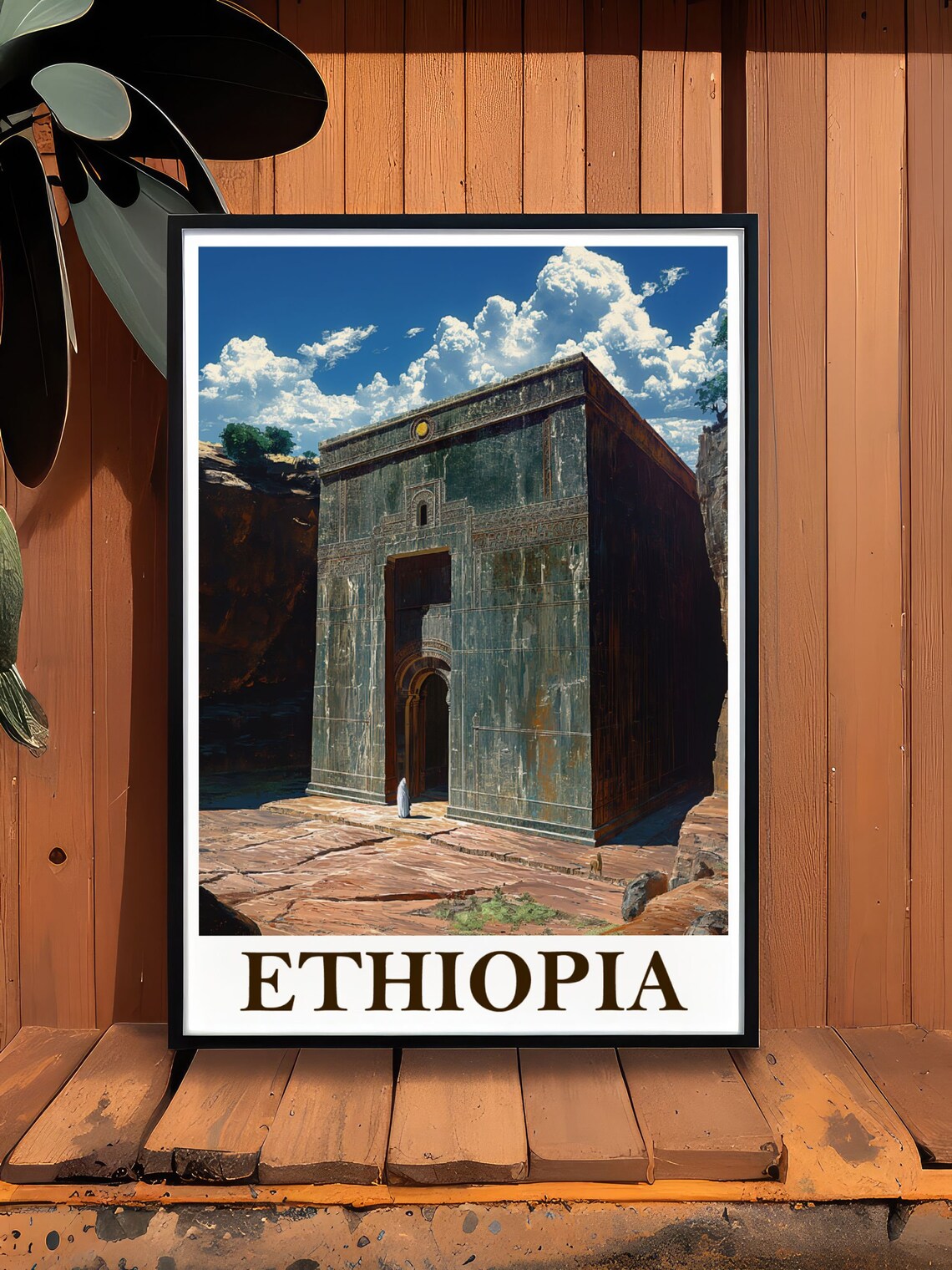 Ethiopia Ancient Rock Hewn Church Dramatic Sky Travel Art Poster - Image 3