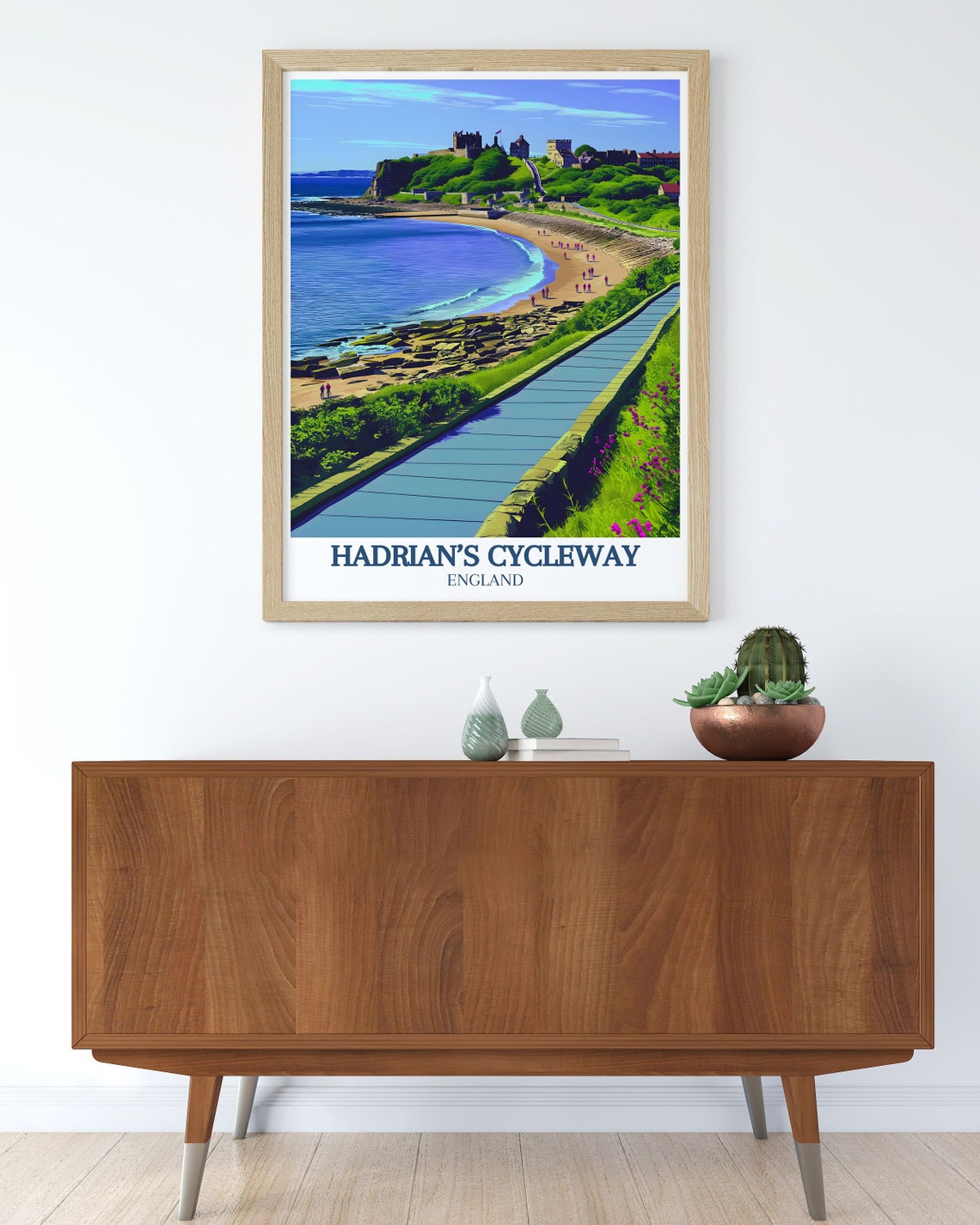 Hadrians Cycleway England Tynemouth Priory Castle Coastal Path Poster - Image 2
