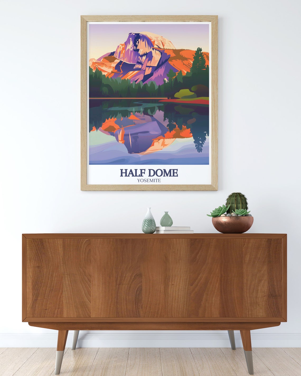 Yosemite Half Dome Mirror Lake Sunset Reflection Travel Poster - Image 3