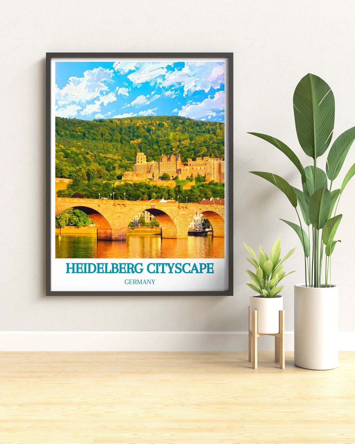Heidelberg Germany Cityscape Poster Castle Hill Old Stone Bridge - Image 3