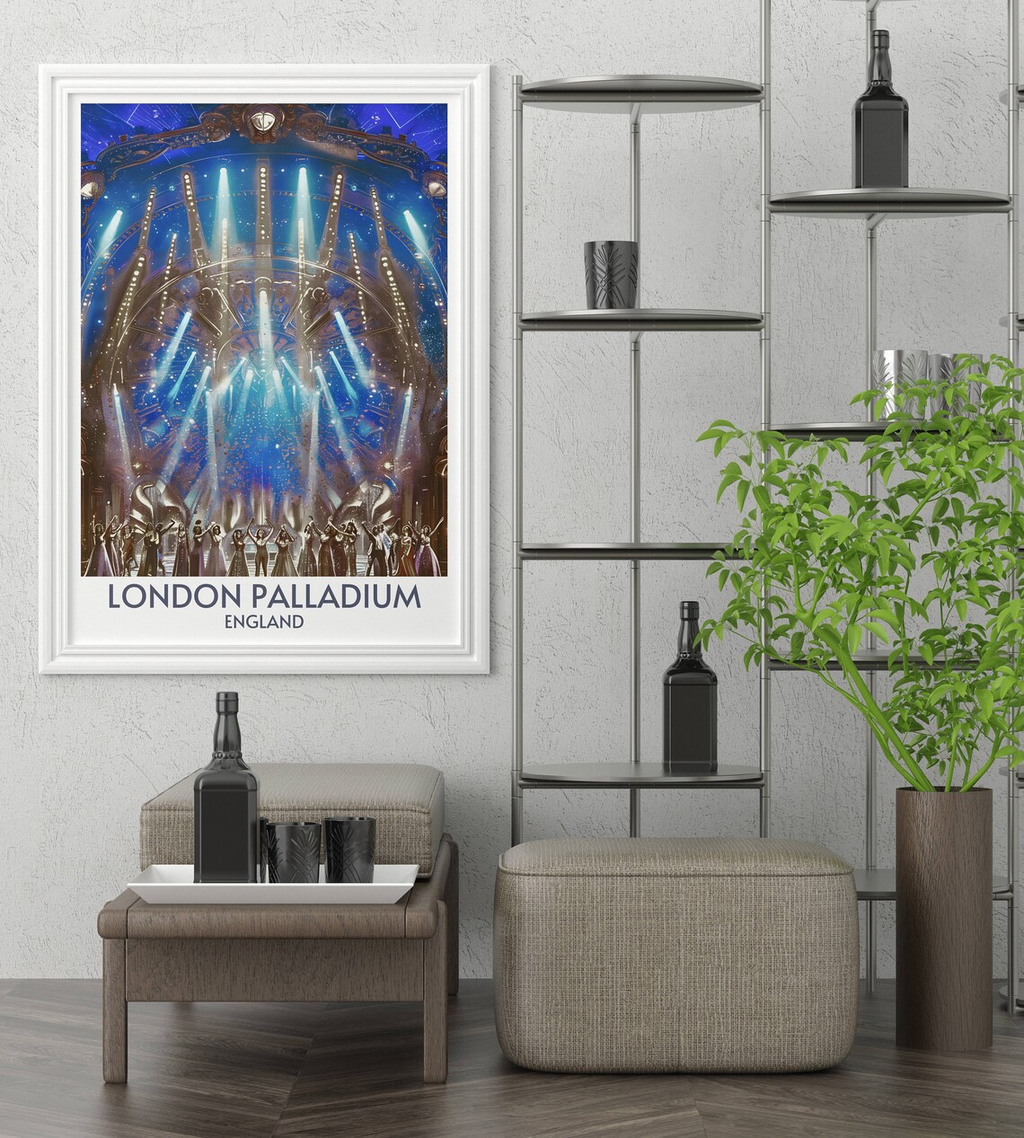 London Palladium Theatre Stage Dancers Spotlight Show Art Poster - Image 3