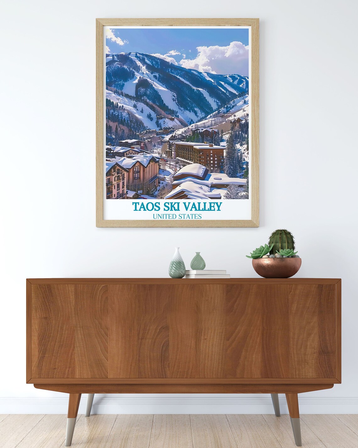 Taos Ski Valley New Mexico Snowy Mountain Village Winter Travel Poster - Image 2