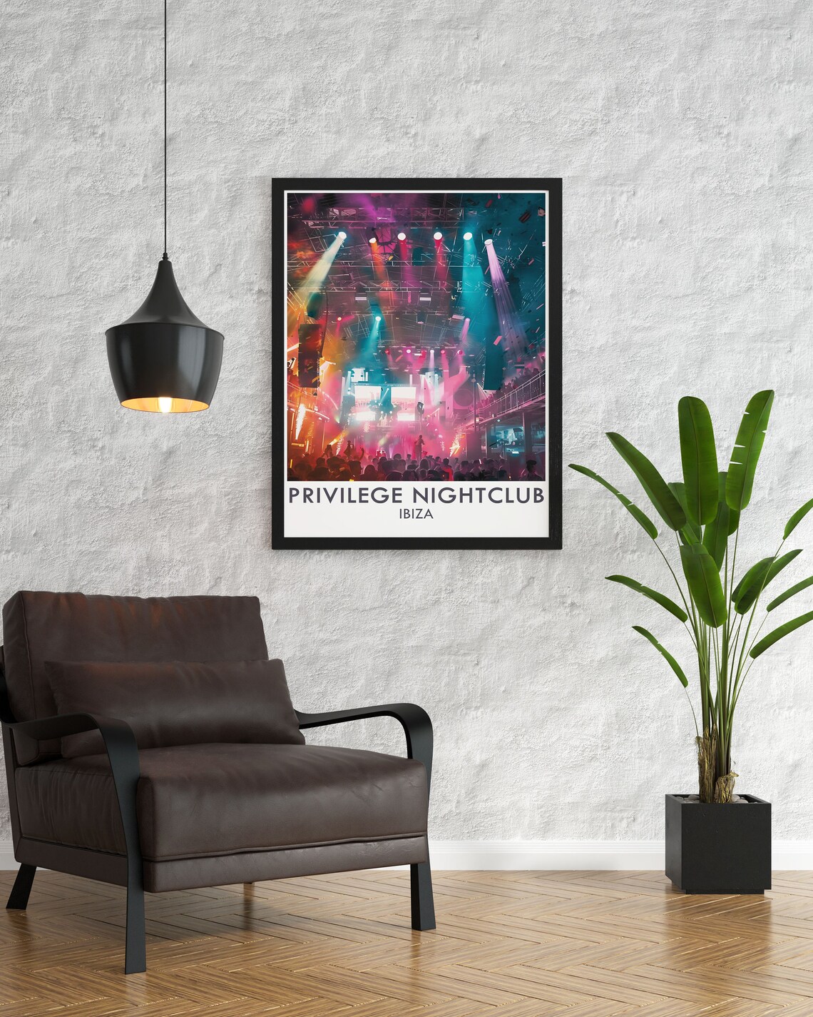 Privilege Nightclub Ibiza Stage Lights and Crowd Scene Poster - Image 3