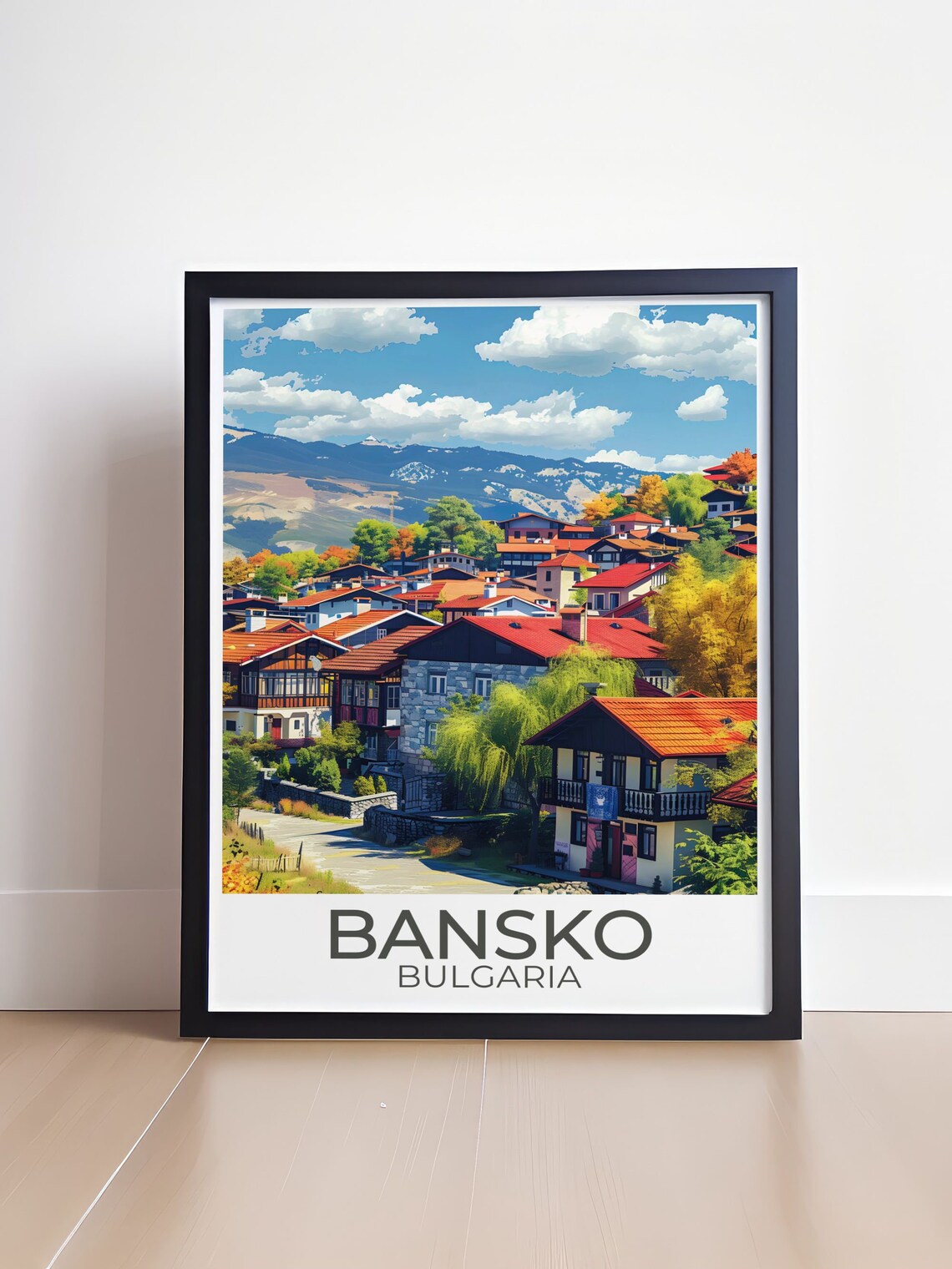 Bansko Ski Resort Retro Ski Travel Poster - Image 4