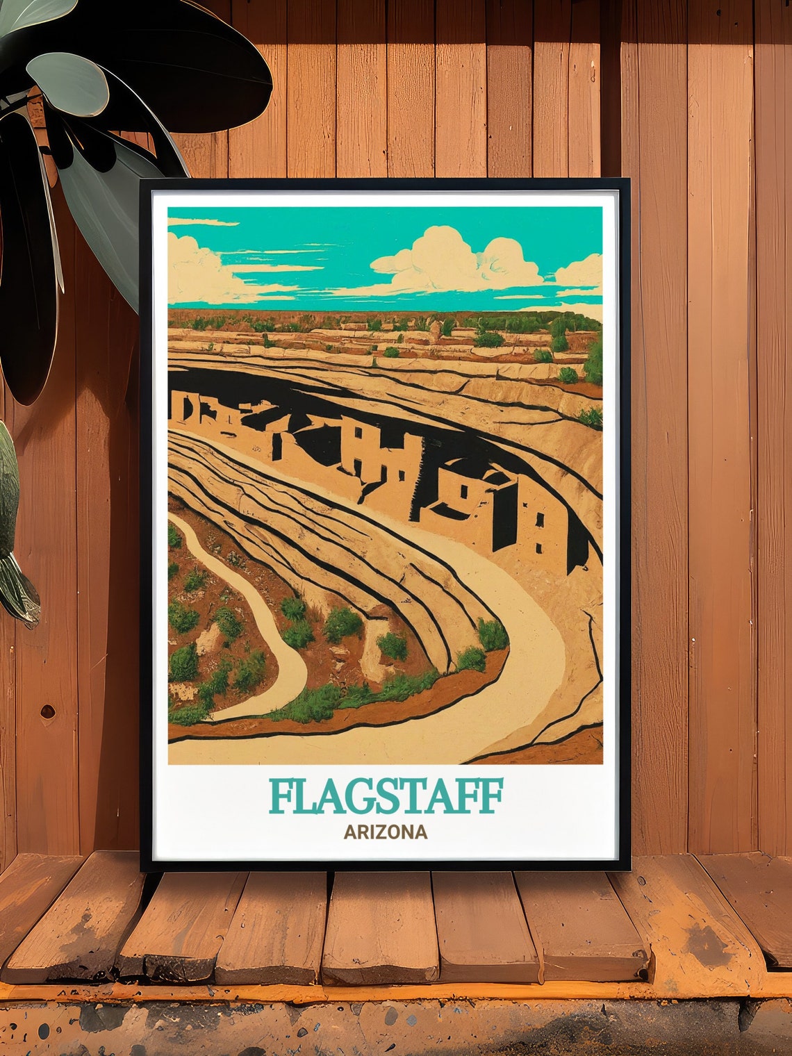 Flagstaff Arizona Walnut Canyon Cliff Dwellings Travel Poster - Image 3