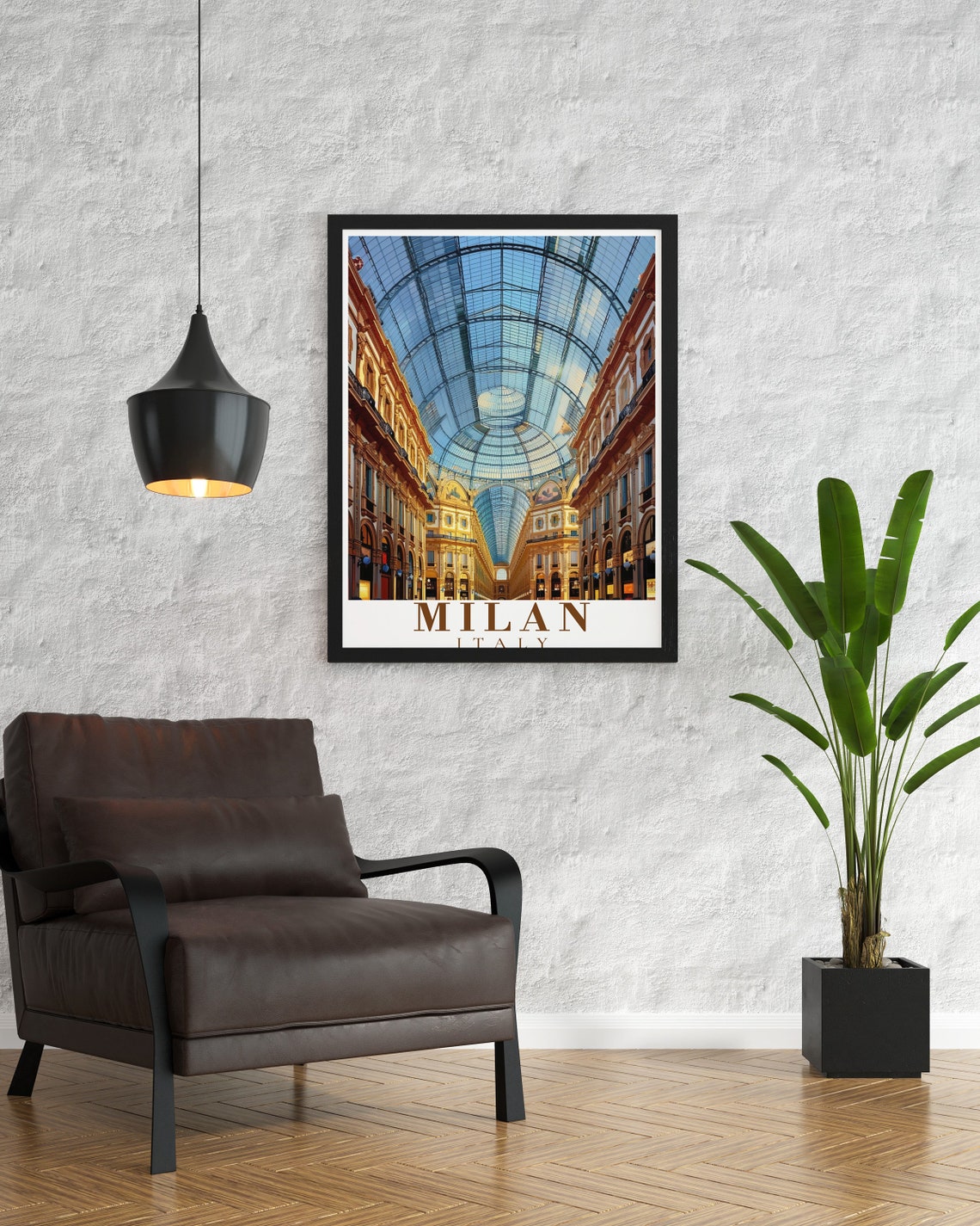 Milan Travel Print Galleria Vittorio Emanuele Ii Travel Poster Galleria Vittorio Emanuele Ii Poster For Milan Lovers Italy Wall Decor - Image 2