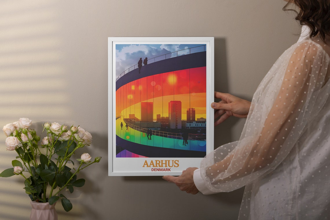 Aarhus Denmark ARoS Rainbow Panorama Museum Walkway View Poster - Image 3