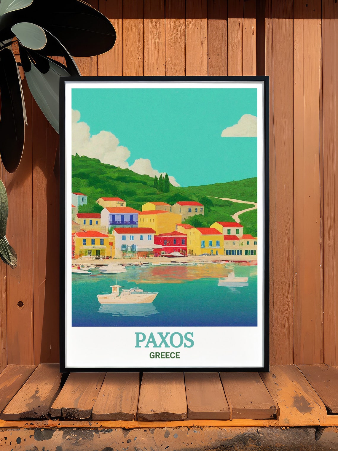 Paxos Travel Print Gaios Travel Poster And Greece Art Gaios Travel Gift And Paxos Gaios Decor Paxos Travel Print - Image 3