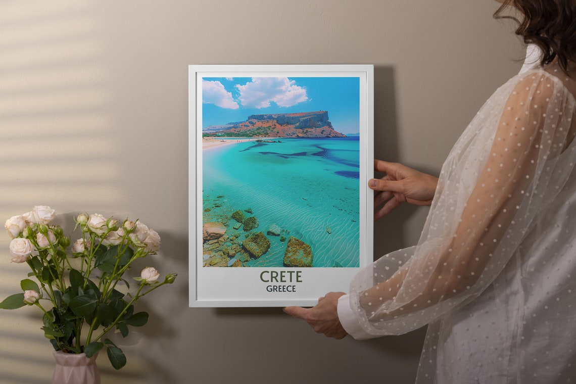Crete Greece Turquoise Bay Crystal Waters Beach Island Poster - Image 4