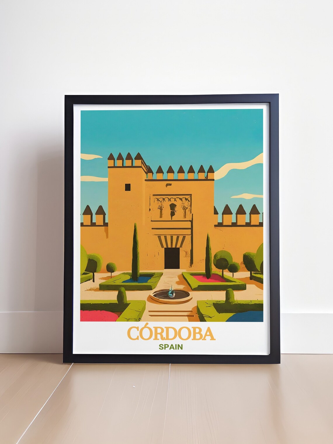 Cordoba Alcazar Fortress Gardens Palace Courtyard Travel Poster - Image 4